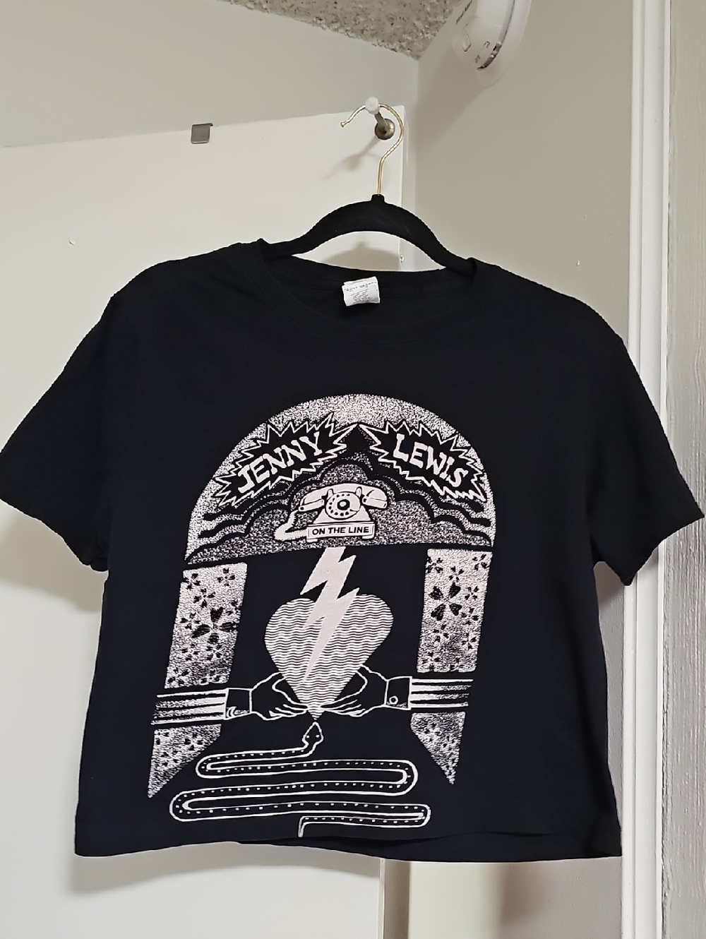 Jenny Lewis 2019 Tour Cropped Black T-Shirt 100% Cotton Medium